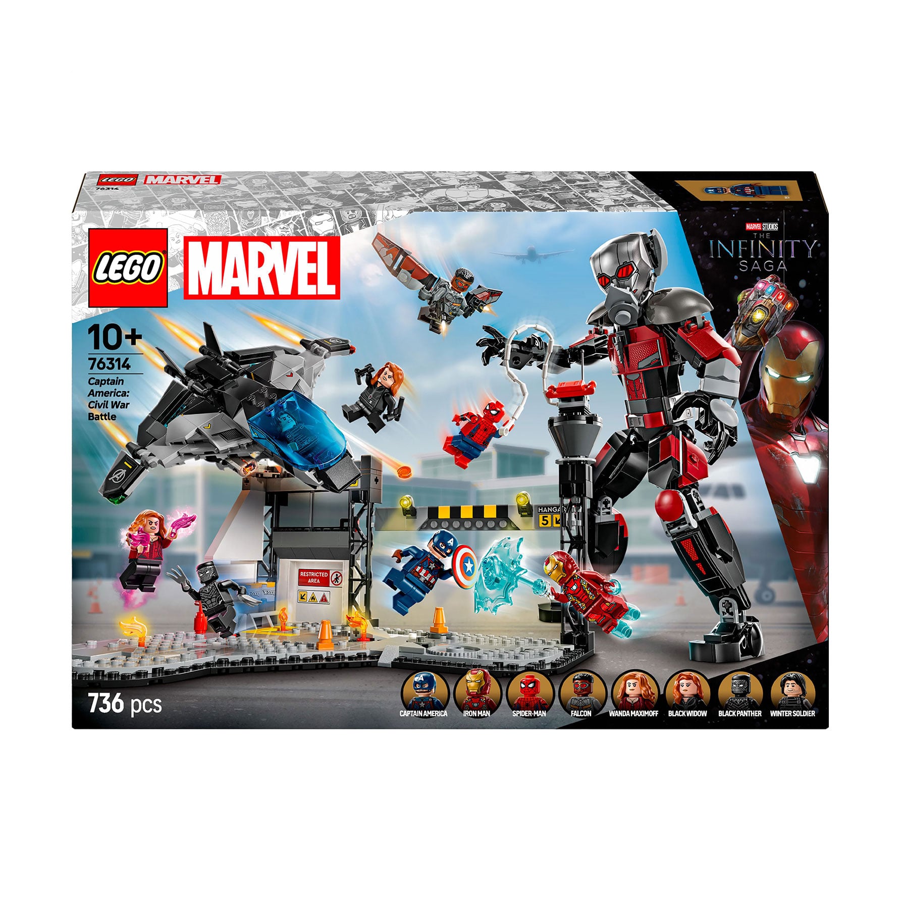 Конструктор LEGO Marvel Super Heroes Перший месник: Протистояння Пригодницька битва, від 10 років, 736 деталей (76314)